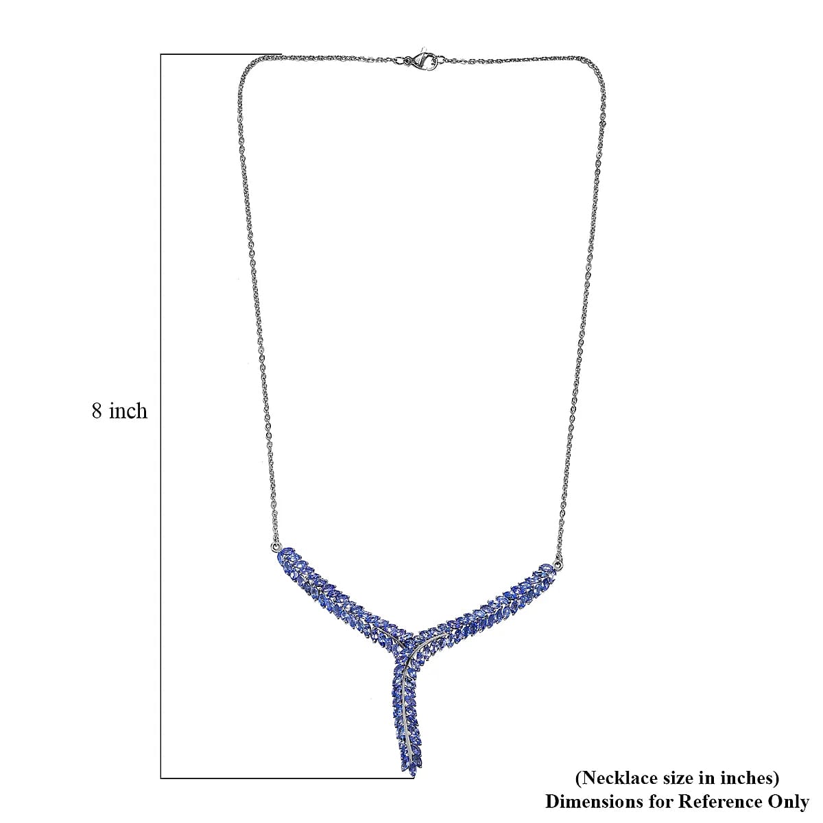 Karis Tanzanite Y-Shaped Necklace, 18 Inch Necklace in Platinum Bond, Tanzanite Jewelry, Gifts For Her 7.25 ctw