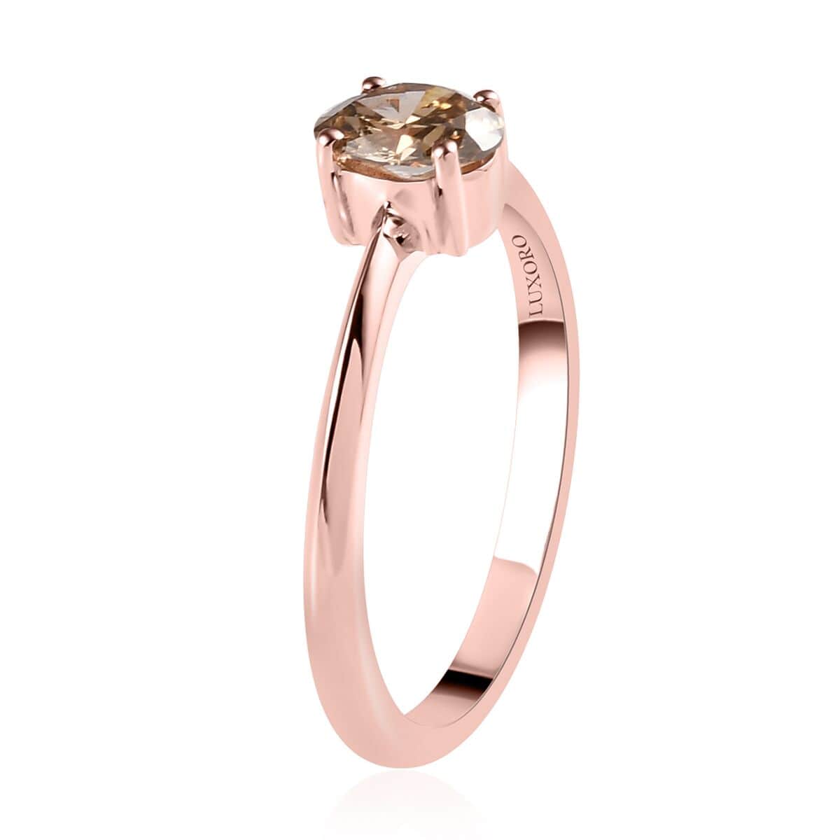 Luxoro 10K Rose Gold Natural Champagne Diamond Solitaire Ring (Size 6.0) 0.50 ctw image number 3