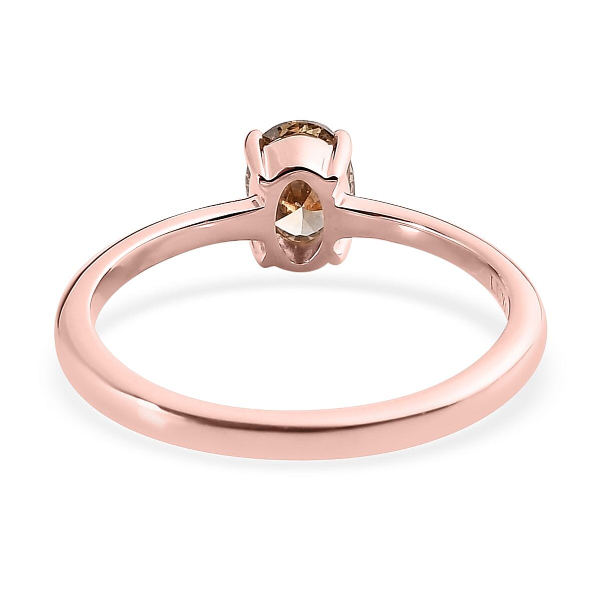 Luxoro 10K Rose Gold Natural Champagne Diamond Solitaire Ring (Size 6.0) 0.50 ctw