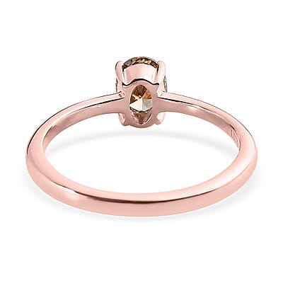 Luxoro 10K Rose Gold Natural Champagne Diamond Solitaire Ring (Size 6.0) 0.50 ctw