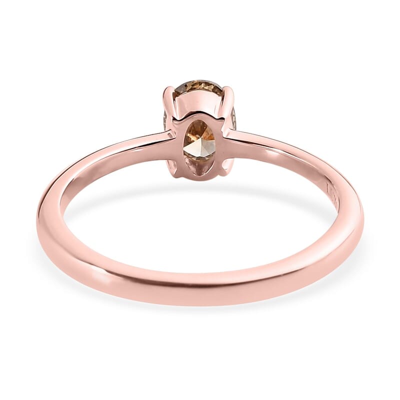 Luxoro 10K Rose Gold Natural Champagne Diamond Solitaire Ring (Size 6.0) 0.50 ctw