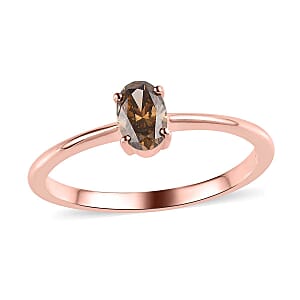 Luxoro 10K Rose Gold Natural Champagne Diamond Solitaire Ring (Size 9.0) 0.50 ctw