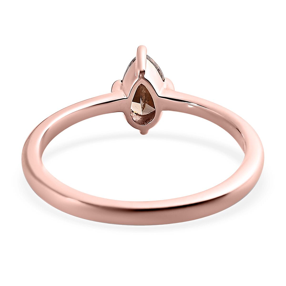Luxoro Natural Champagne Diamond 0.50 ctw Solitaire Ring in 10K Rose Gold (Size 6.0)
