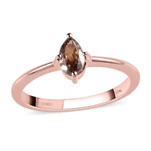Luxoro 10K Rose Gold Natural Champagne Diamond Solitaire Ring (Size 8.0) 0.50 ctw