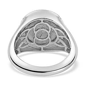 Meteorite 12.70 ctw Ring in Platinum Over Sterling Silver (Size 9)