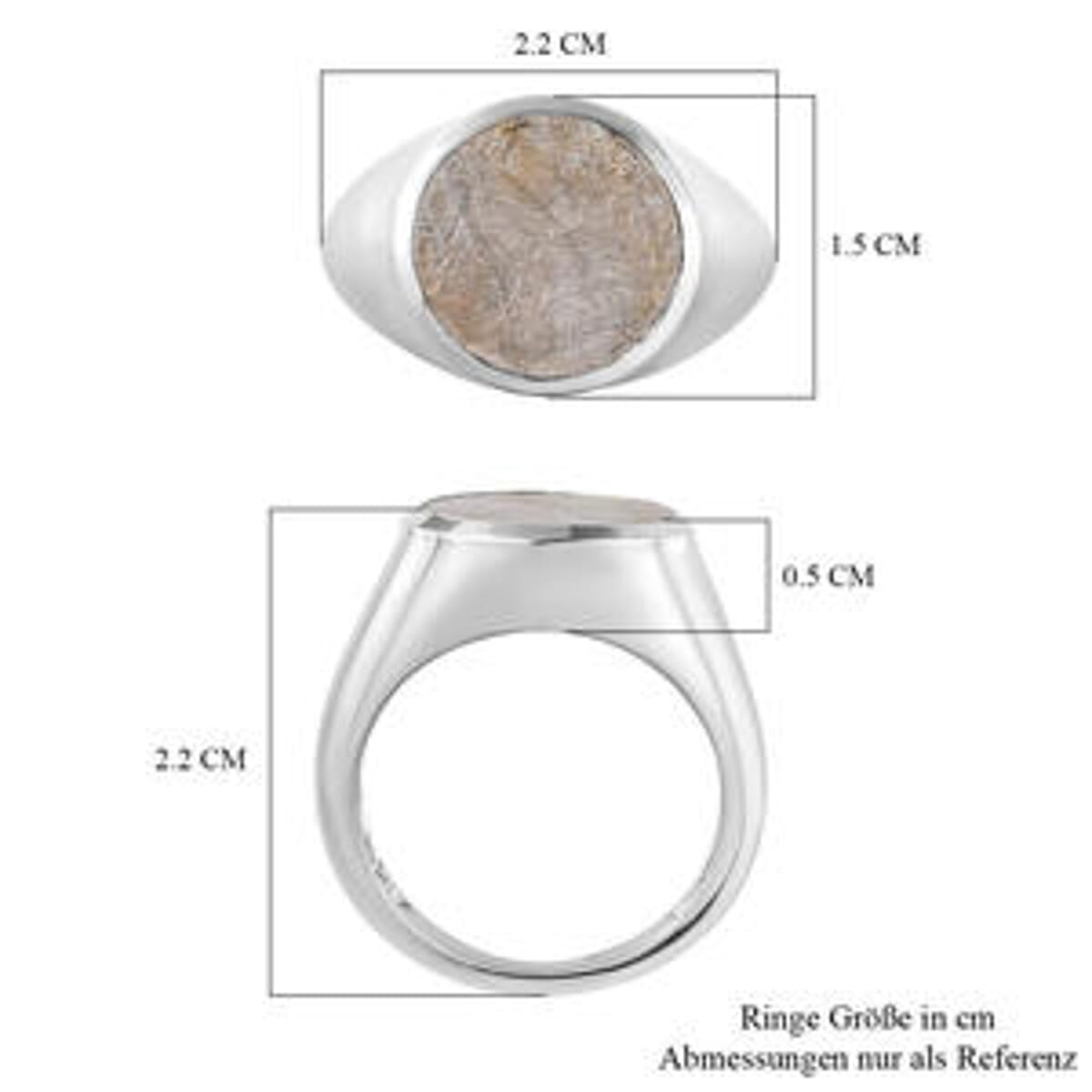 Meteorite 12.70 ctw Ring in Platinum Over Sterling Silver (Size 9) image number 6