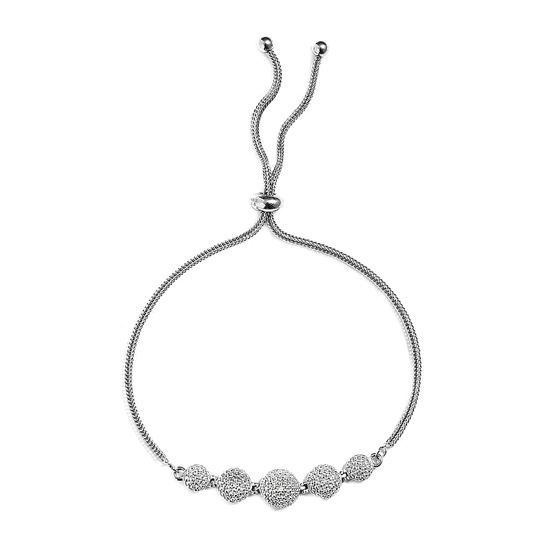 Karis Diamond Bolo Bracelet in Platinum Bond