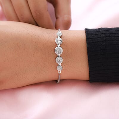 Karis Diamond Bolo Bracelet in Platinum Bond