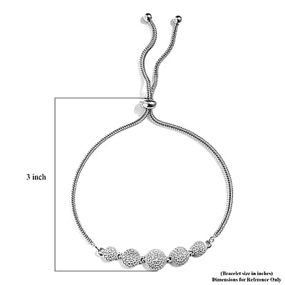Karis Diamond Bolo Bracelet in Platinum Bond
