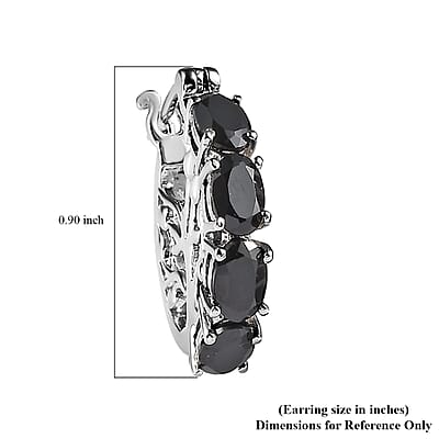 Karis Thai Black Spinel Earrings in Platinum Bond 3.50 ctw