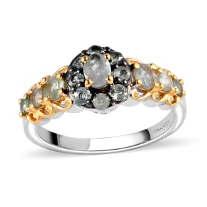 Narsipatnam Alexandrite Ring in Vermeil Yellow Gold and Platinum Over Sterling Silver (Size 6.0) 1.15 ctw