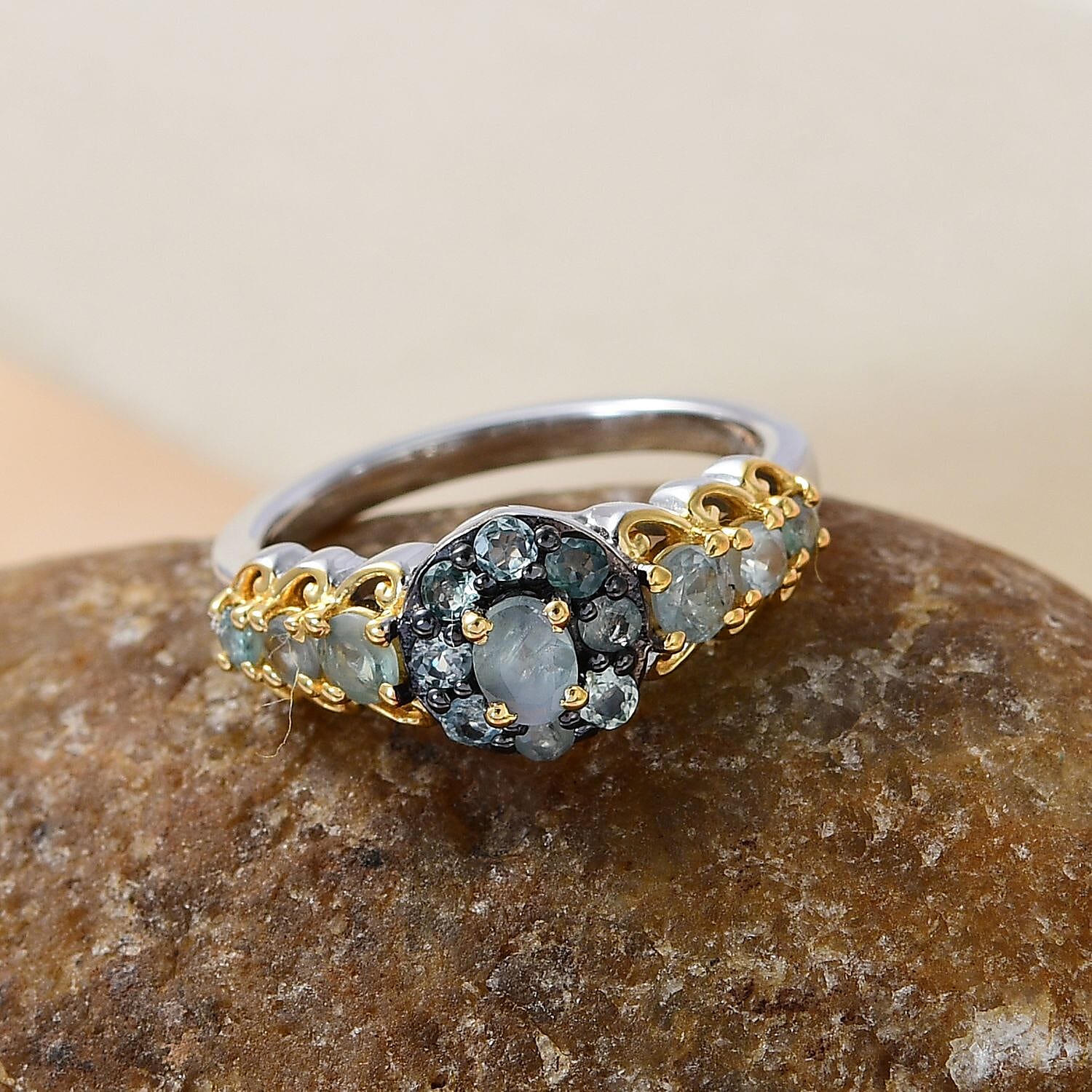 Narsipatnam Alexandrite Ring in Vermeil Yellow Gold and Platinum Over Sterling Silver (Size 6.0) 1.15 ctw