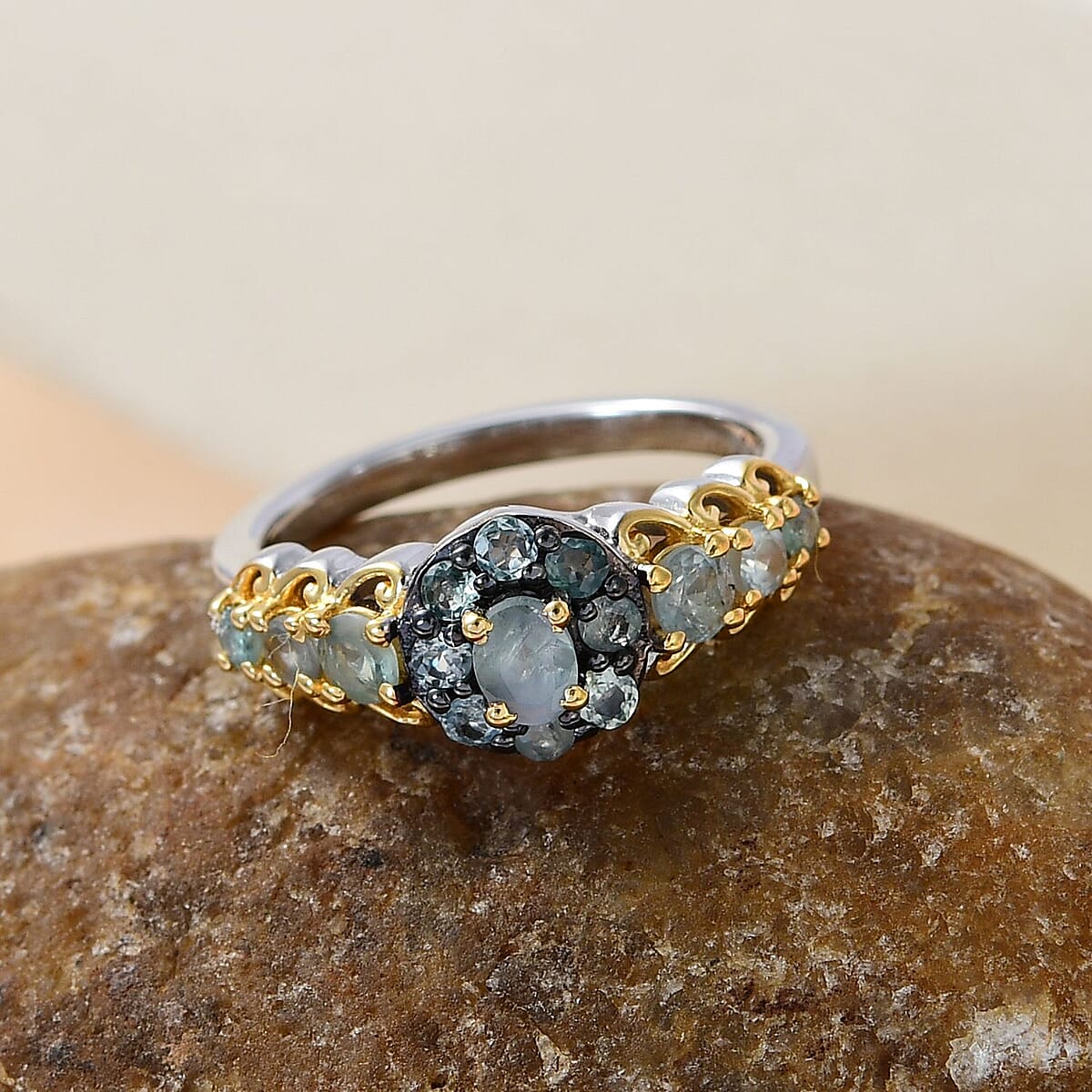 Narsipatnam Alexandrite Ring in Vermeil Yellow Gold and Platinum Over Sterling Silver (Size 7.0) 1.15 ctw image number 1