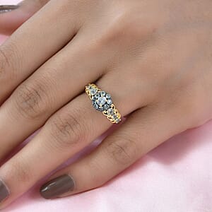 Narsipatnam Alexandrite Ring in Vermeil Yellow Gold and Platinum Over Sterling Silver (Size 7.0) 1.15 ctw