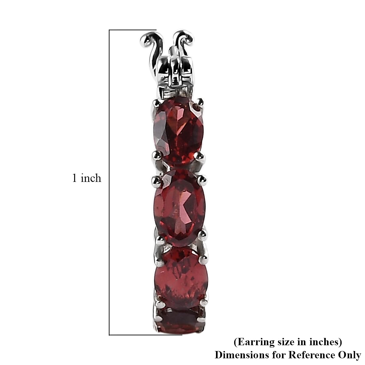 Karis Mozambique Garnet Hoop Earrings in Platinum Bond 4.25 ctw