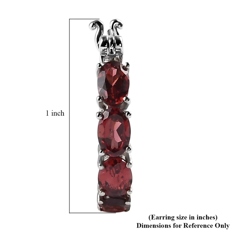 Karis Mozambique Garnet Hoop Earrings in Platinum Bond 4.25 ctw
