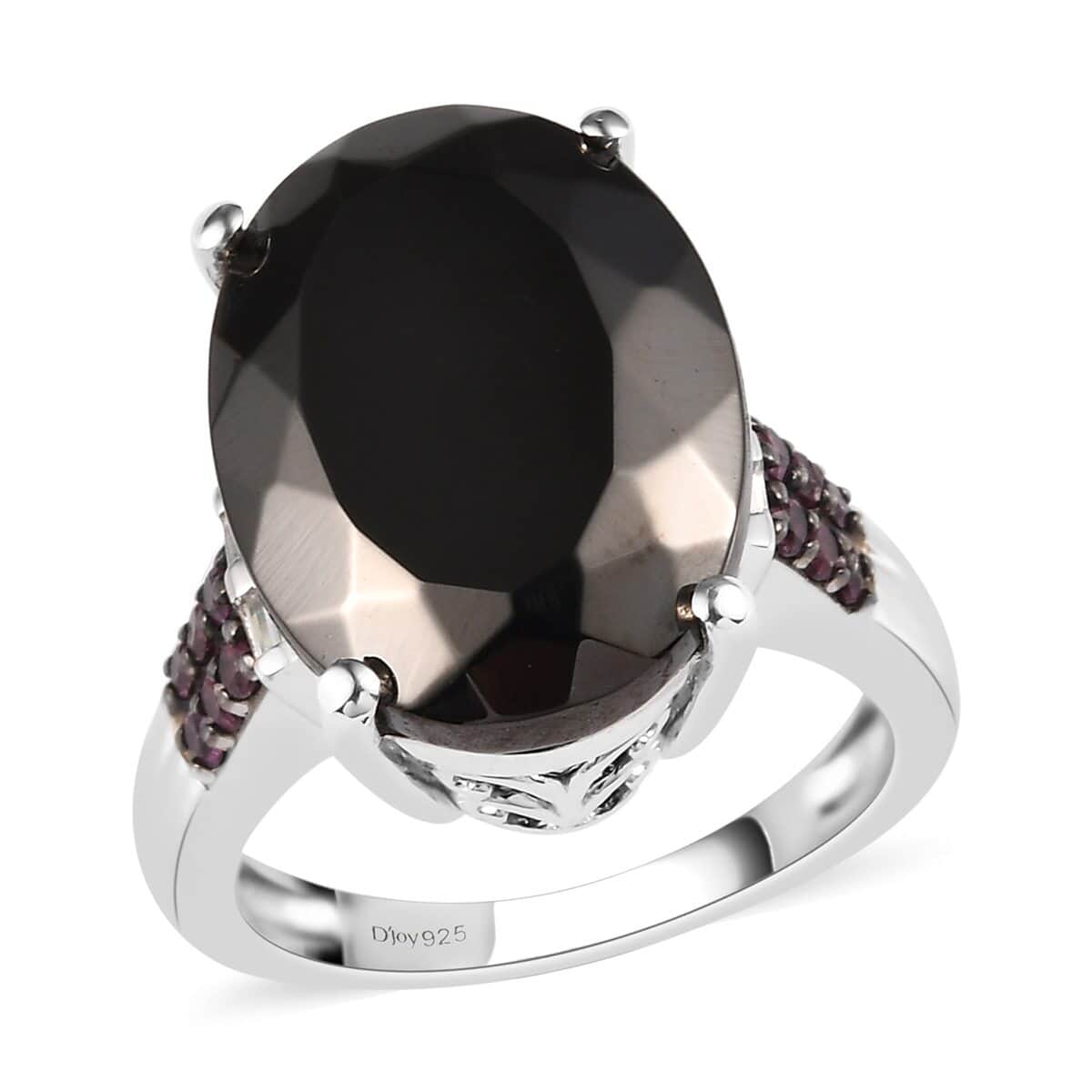 Elite Shungite and Multi Gemstone Ring in Platinum Over Sterling Silver 6.50 ctw image number 0