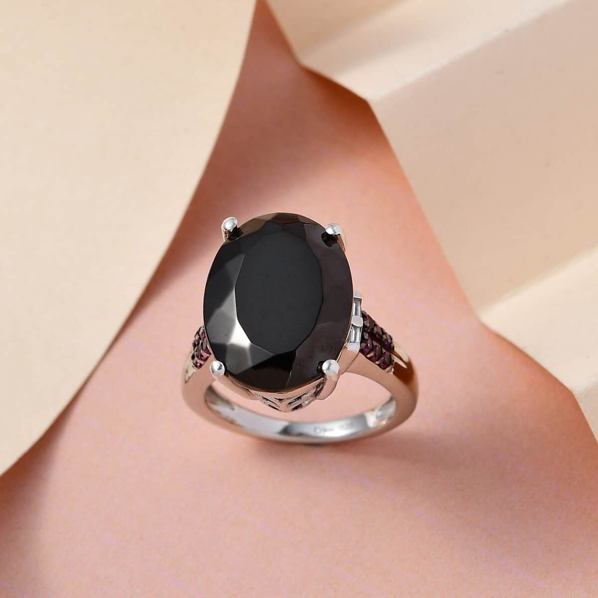 Elite Shungite and Multi Gemstone Ring in Platinum Over Sterling Silver 6.50 ctw image number 1