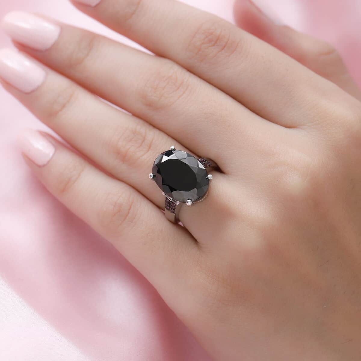 Elite Shungite and Multi Gemstone Ring in Platinum Over Sterling Silver 6.50 ctw image number 2