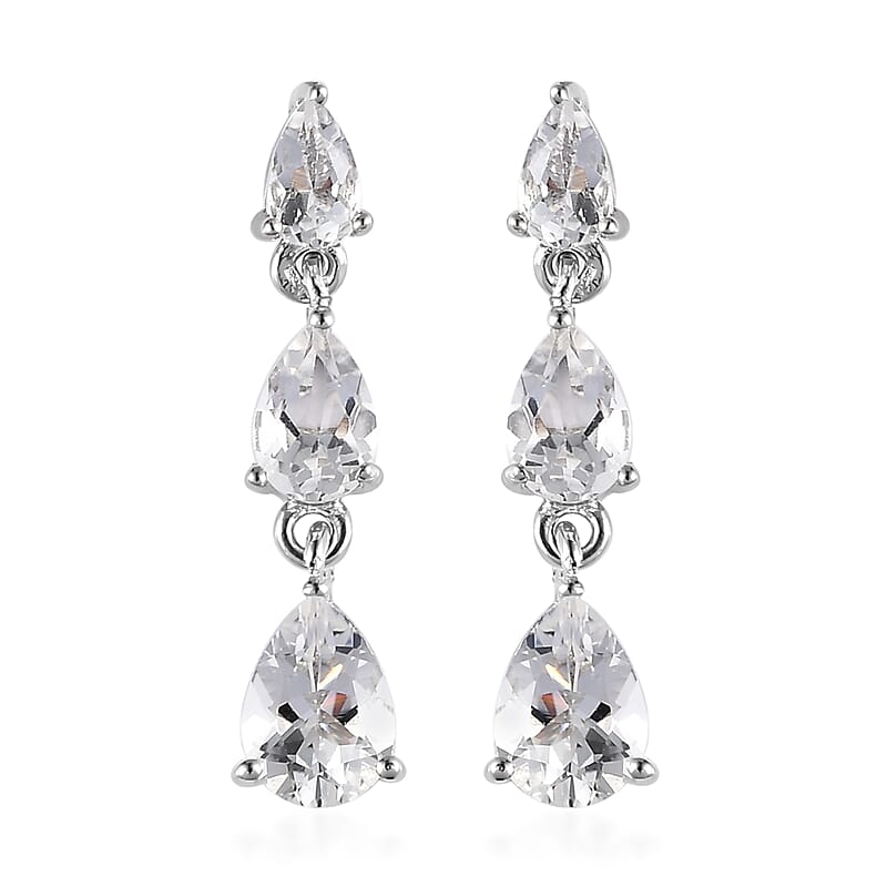 Karis Brazilian Petalite Dangling Earrings in Platinum Bond 2.10 ctw