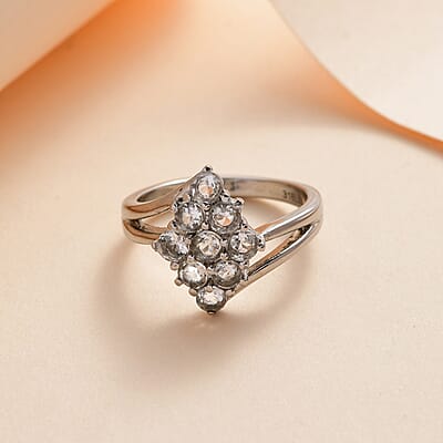 Brazilian Petalite Elongated Ring in Stainless Steel (Size 10.0) 0.85 ctw | Tarnish-Free, Waterproof, Sweat Proof Jewelry
