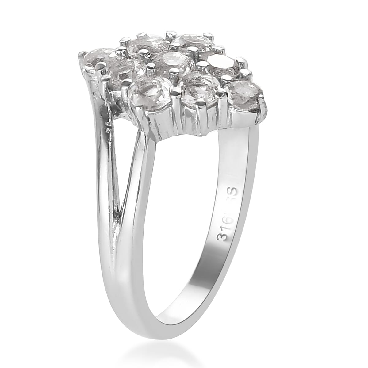 Brazilian Petalite Elongated Ring in Stainless Steel 0.85 ctw image number 3