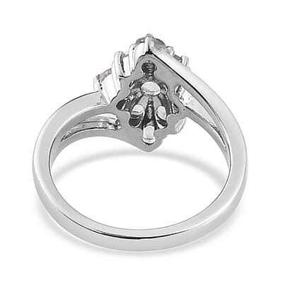 Brazilian Petalite Elongated Ring in Stainless Steel (Size 10.0) 0.85 ctw | Tarnish-Free, Waterproof, Sweat Proof Jewelry