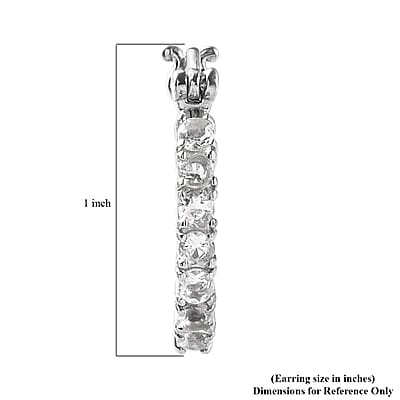 Brazilian Petalite Hoop Earrings in Stainless Steel 1.00 ctw , Tarnish-Free, Waterproof, Sweat Proof Jewelry