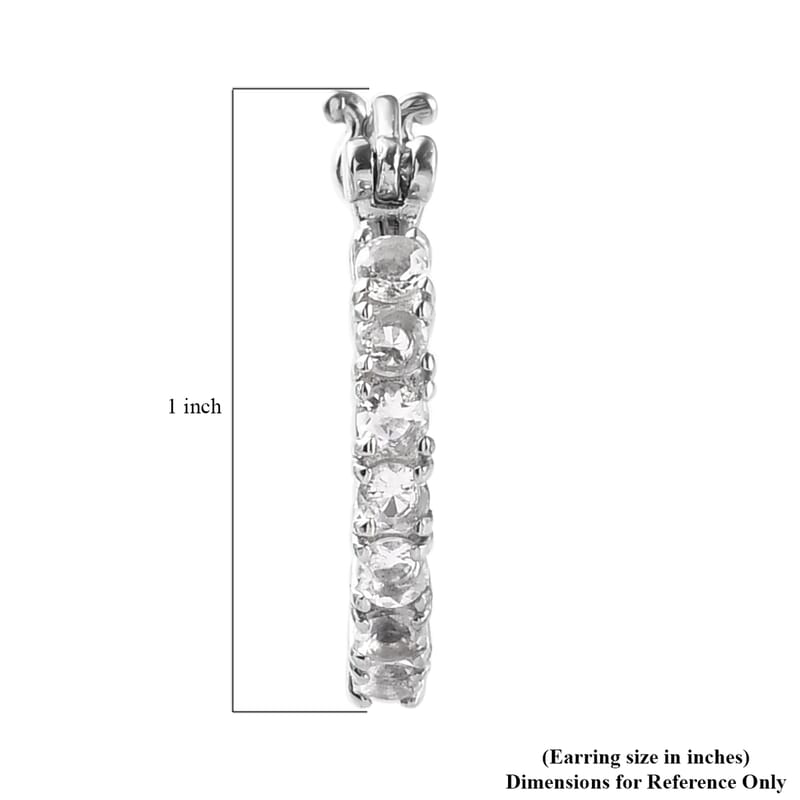 Brazilian Petalite Hoop Earrings in Stainless Steel 1.00 ctw , Tarnish-Free, Waterproof, Sweat Proof Jewelry