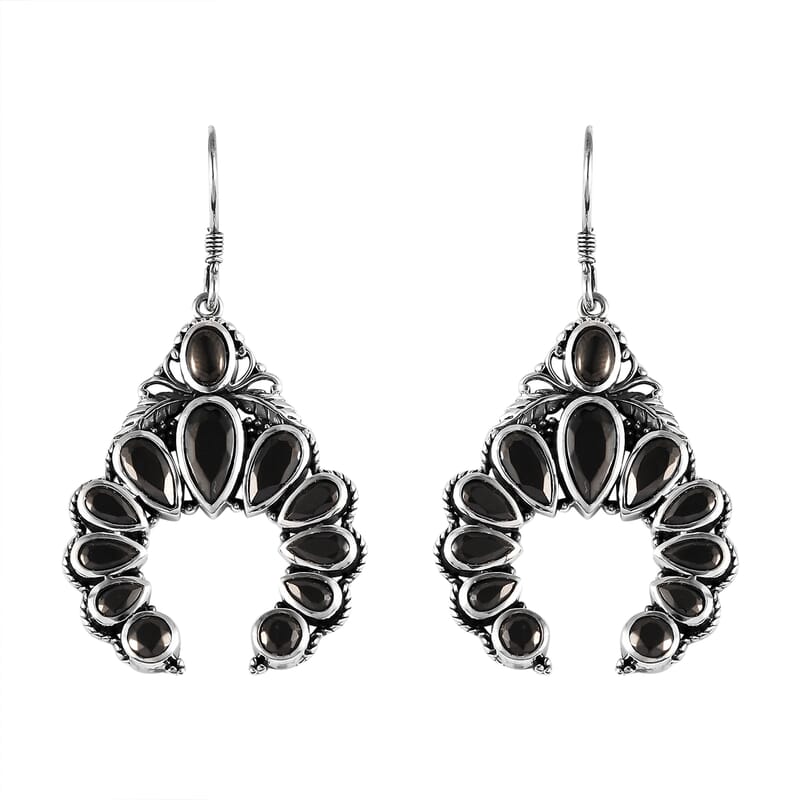 Artisan Crafted Elite Shungite American West Earrings in Sterling Silver 6.30 ctw