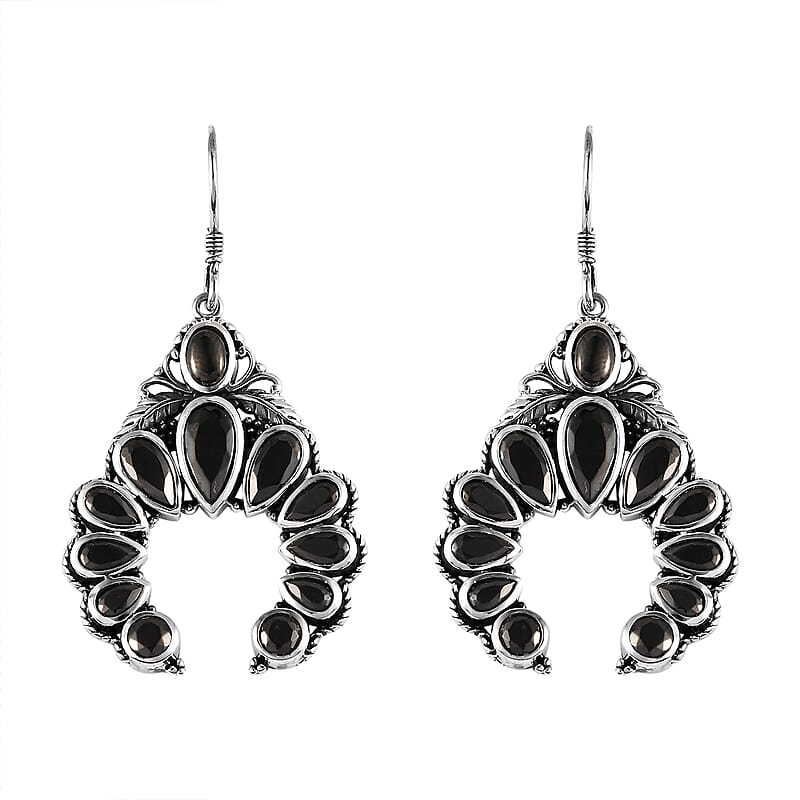 Artisan Crafted Elite Shungite American West Earrings in Sterling Silver 6.30 ctw