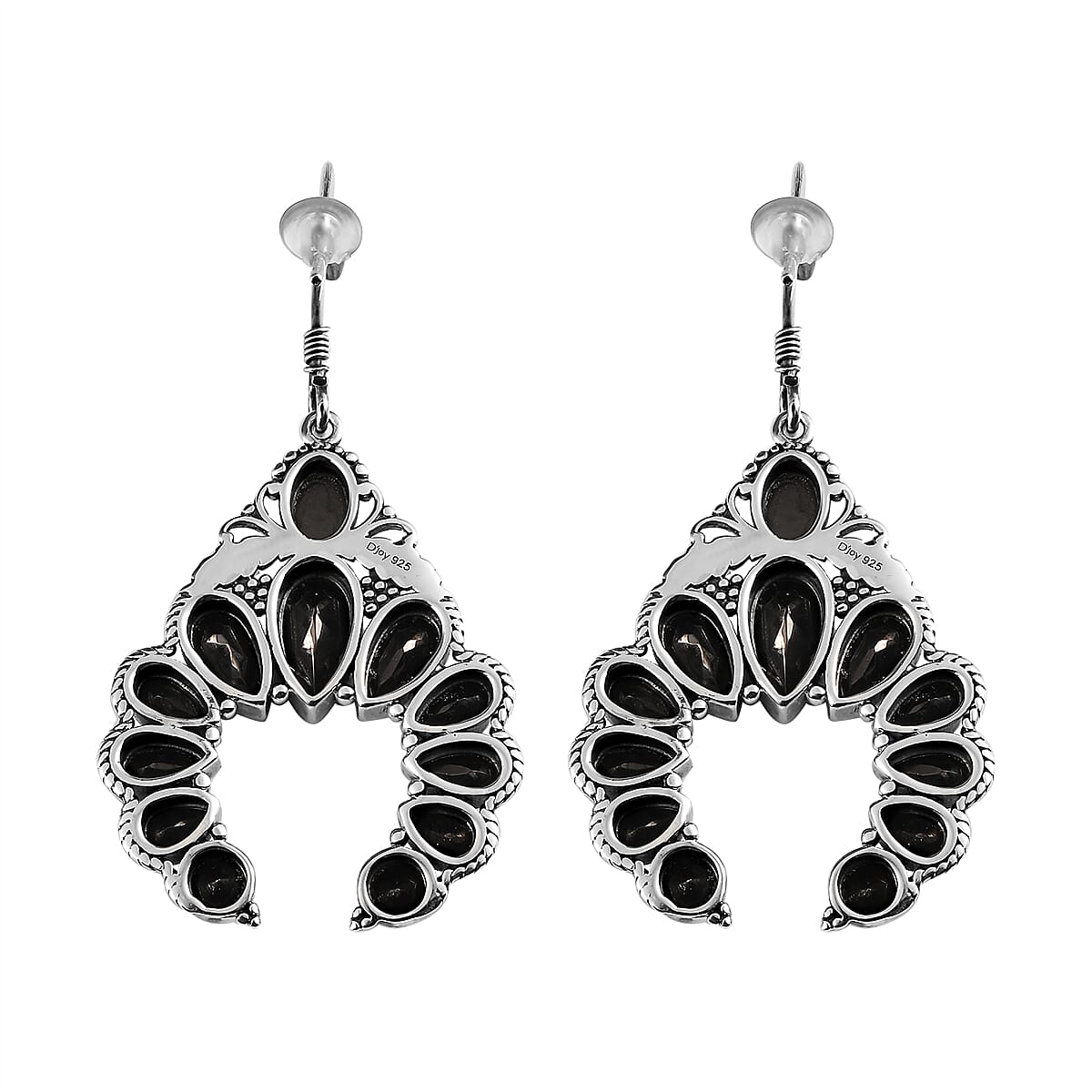 Artisan Crafted Elite Shungite American West Earrings in Sterling Silver 6.30 ctw