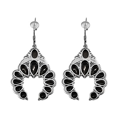 Artisan Crafted Elite Shungite American West Earrings in Sterling Silver 6.30 ctw