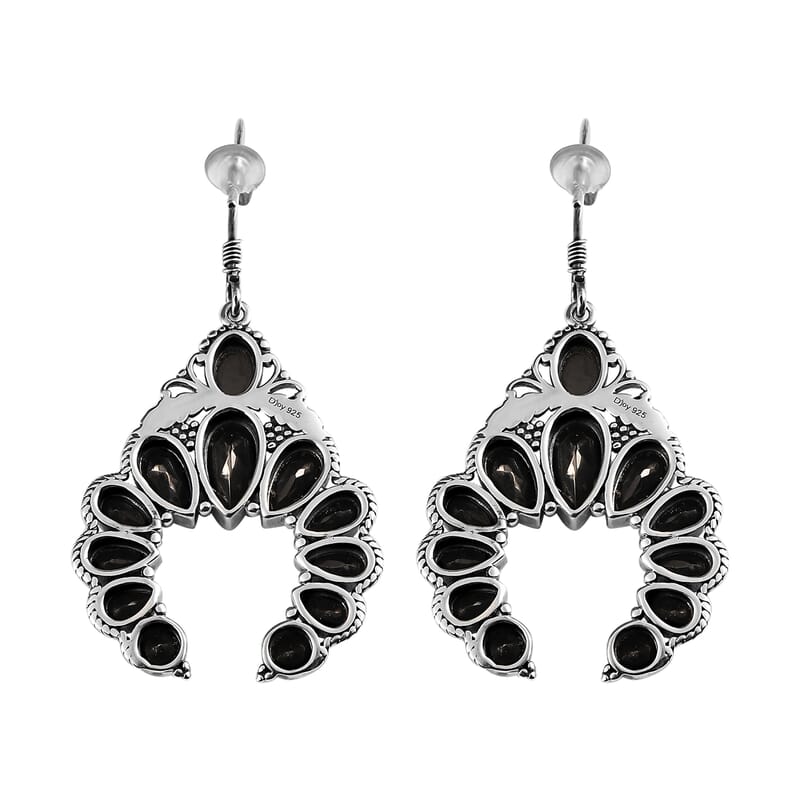 Artisan Crafted Elite Shungite American West Earrings in Sterling Silver 6.30 ctw