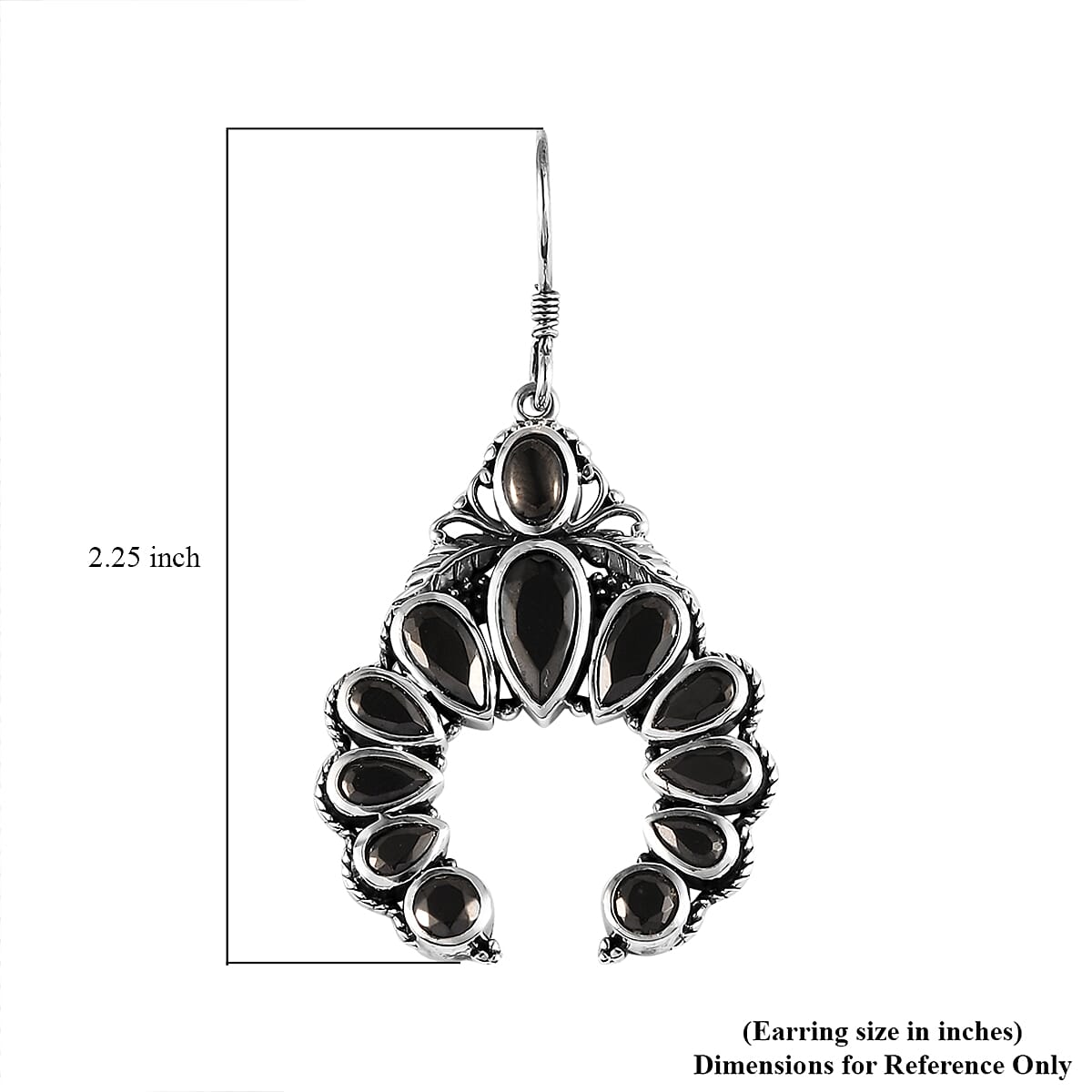 Artisan Crafted Elite Shungite American West Earrings in Sterling Silver 6.30 ctw