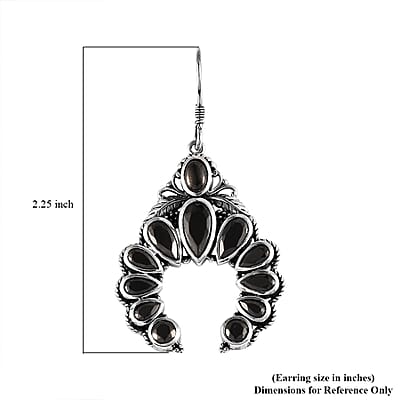 Artisan Crafted Elite Shungite American West Earrings in Sterling Silver 6.30 ctw