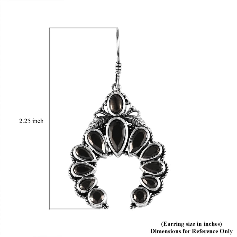 Artisan Crafted Elite Shungite American West Earrings in Sterling Silver 6.30 ctw