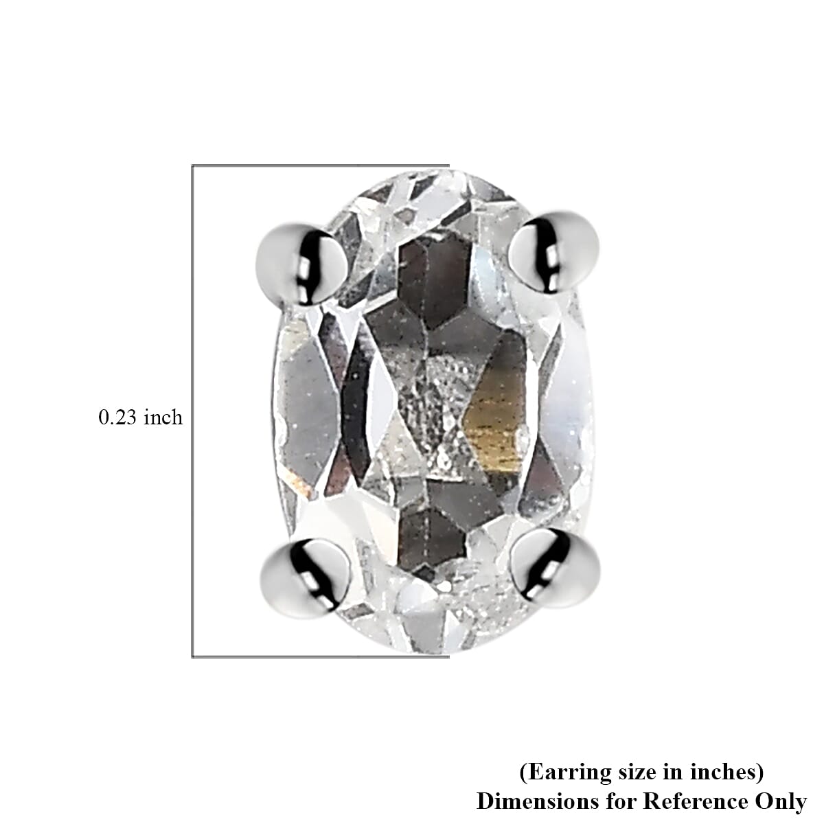 White Topaz Solitaire Stud Earrings in Stainless Steel 1.00 ctw image number 4