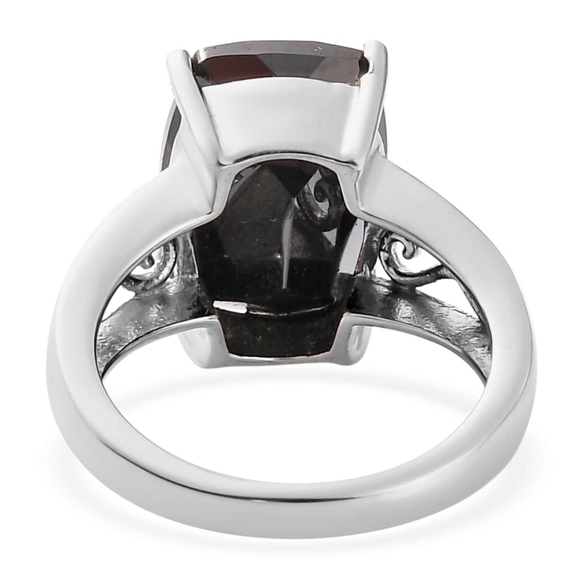 Thai Black Spinel Solitaire Ring in Stainless Steel (Size 10.0) 8.50 ctw | Tarnish-Free, Waterproof, Sweat Proof Jewelry image number 4