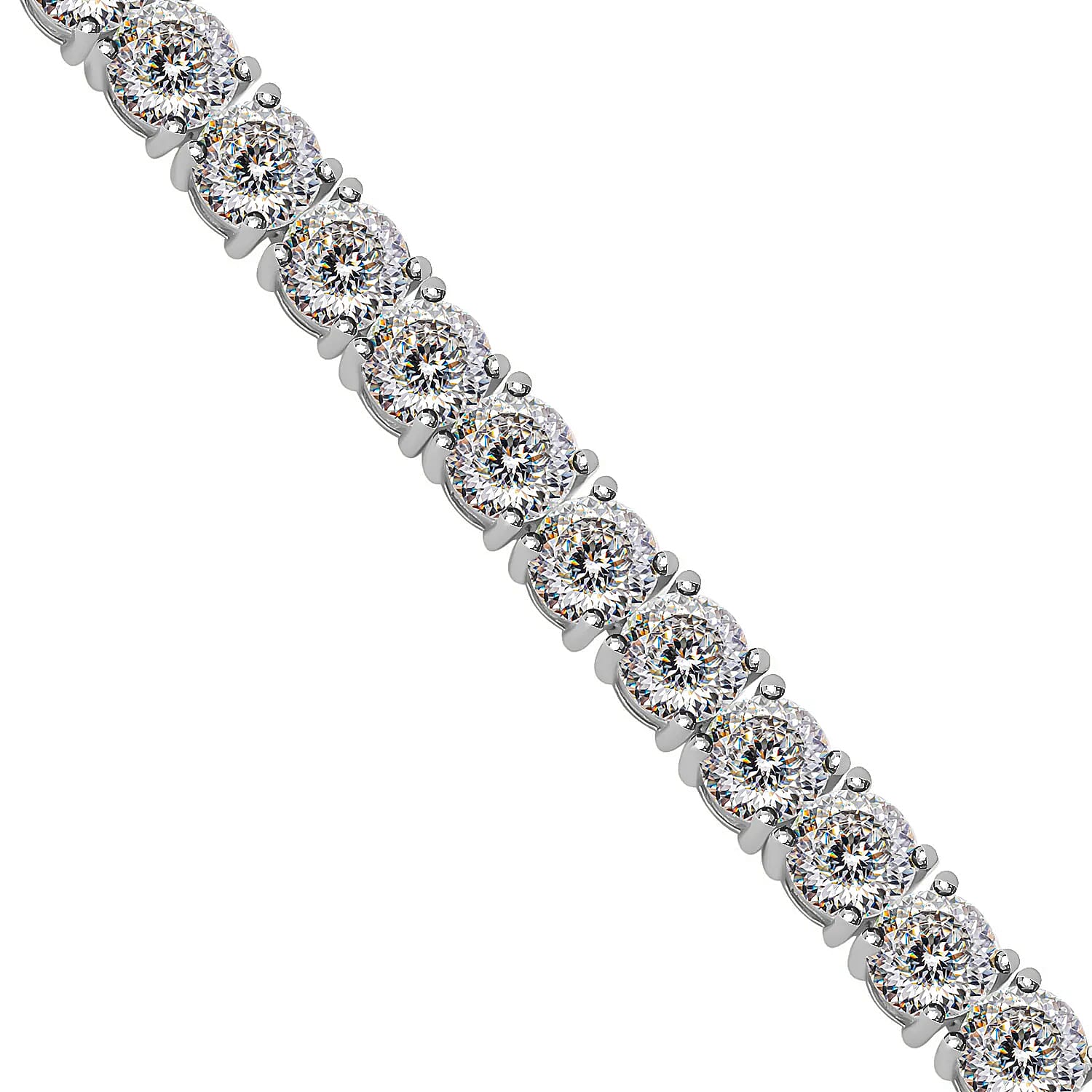 Moissanite Tennis Bracelet for Women in Rhodium Plated Sterling Silver, Wedding, Anniversary Gift for Her (6.50 In) 14.60 ctw