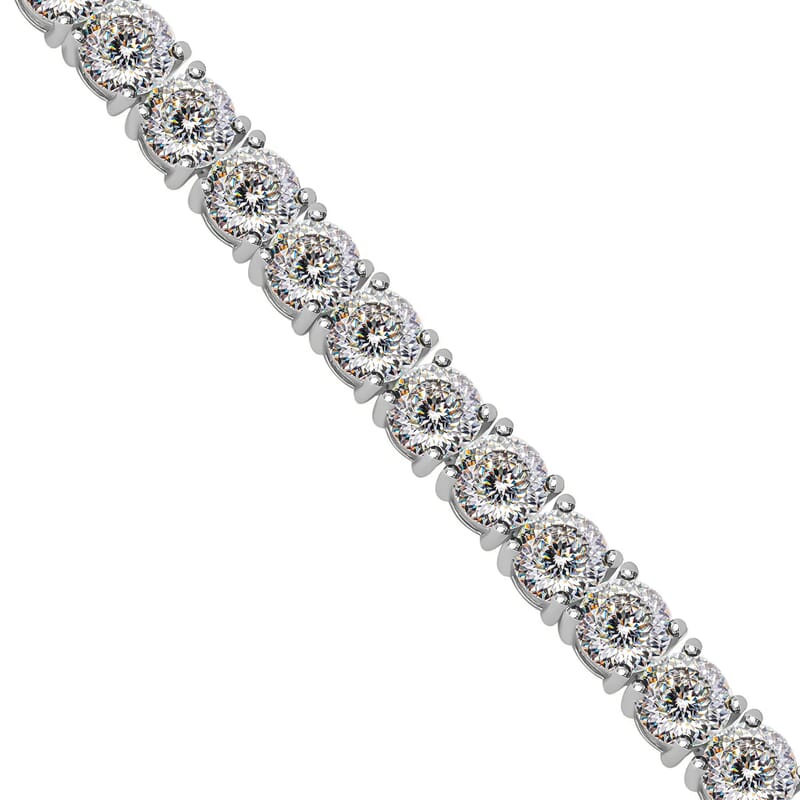 Moissanite Tennis Bracelet for Women in Rhodium Plated Sterling Silver, Wedding, Anniversary Gift for Her (6.50 In) 14.60 ctw
