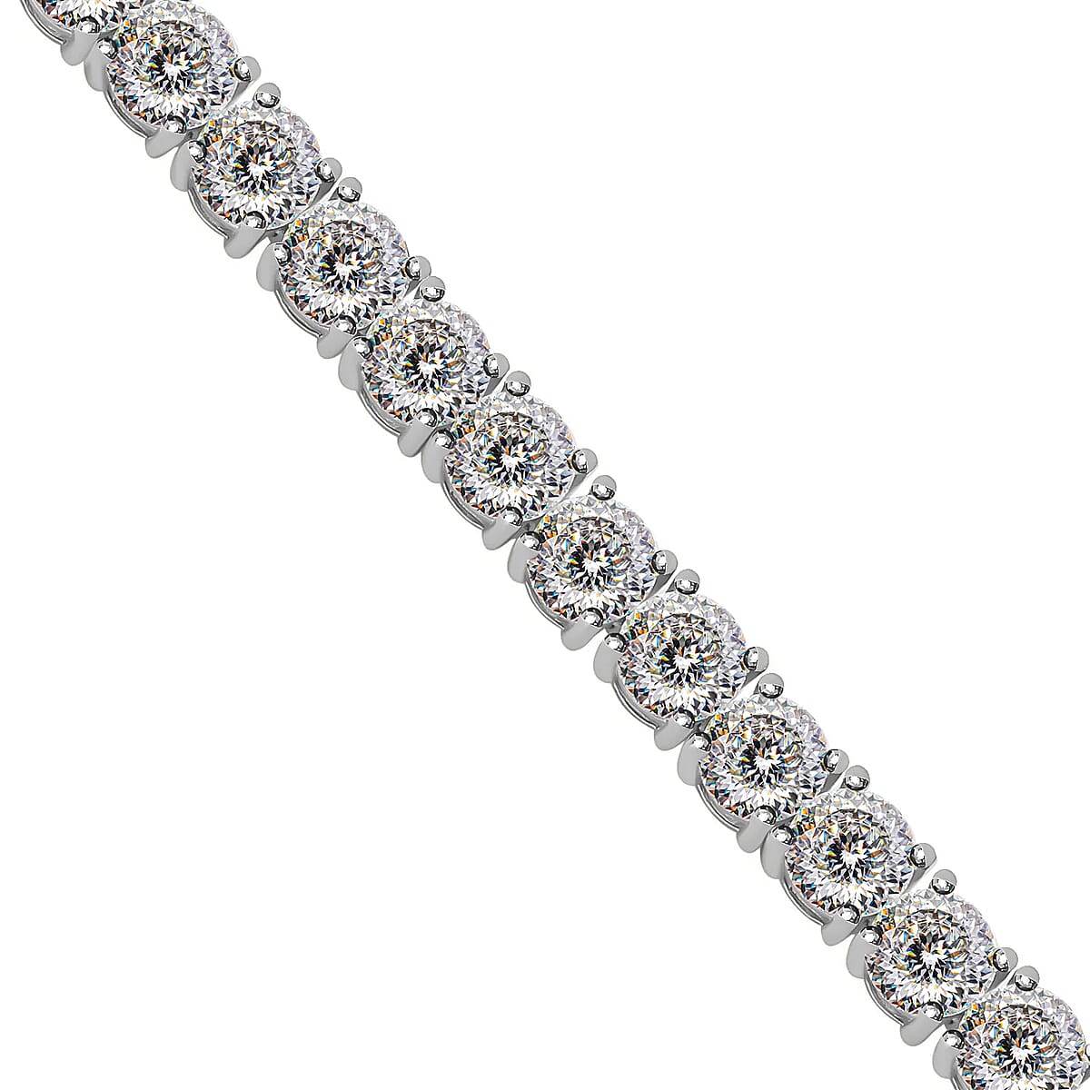 Moissanite Tennis Bracelet for Women in Rhodium Plated Sterling Silver, Wedding, Anniversary Gift for Her (7.25 In) 15.90 ctw image number 5