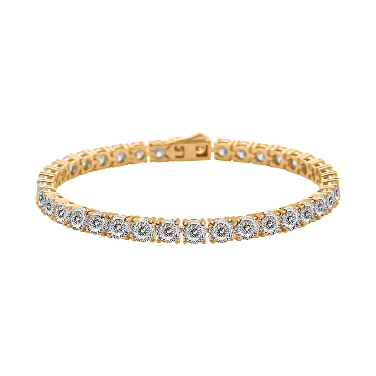 Moissanite Tennis Bracelet for Women in Vermeil Yellow Gold Over Sterling Silver, Wedding, Anniversary Gift for Her (7.25 In) 15.90 ctw image number 0