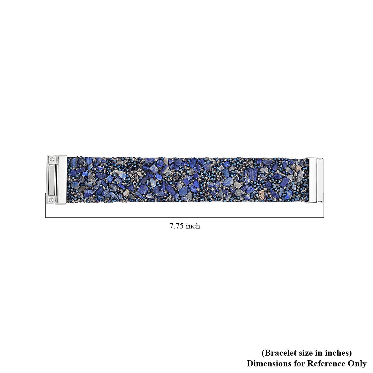 Magnetic Clasp High-Grade Leather Crystal Stones Bracelet lapis lazuli Lapis Lazuli #1 - 4mm, 6mm, 8mm, 10mm or 12mm Beaded  main image 2