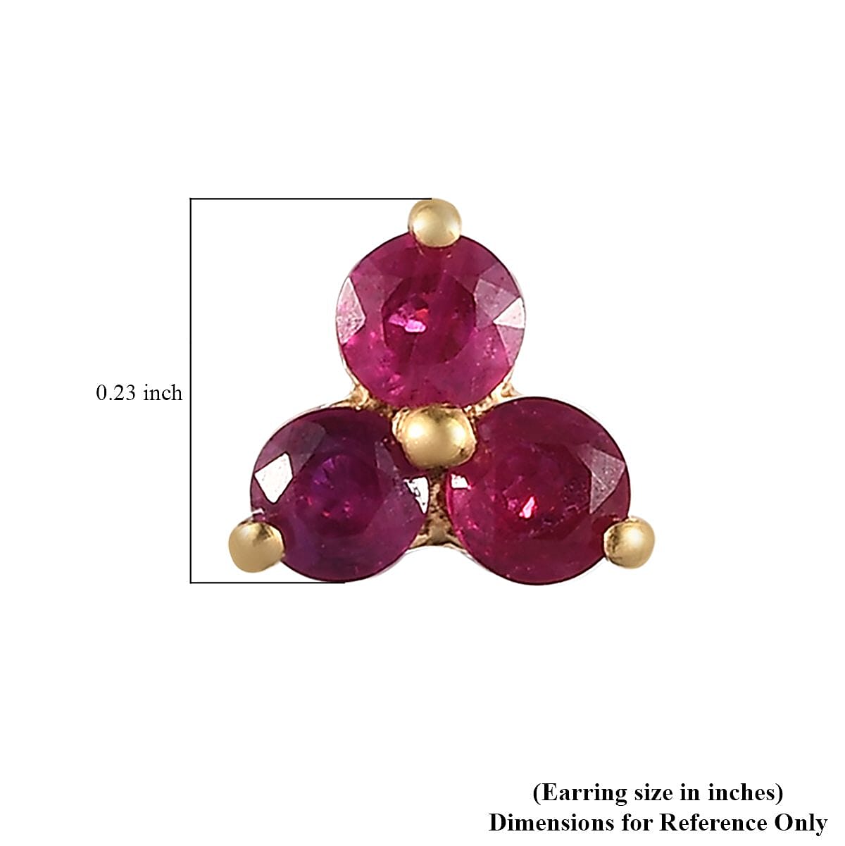 Premium Montepuez Ruby Stud Earrings in Vermeil YG Over Sterling Silver 0.50 ctw