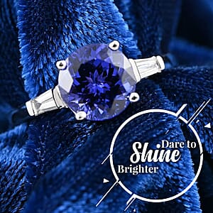 Certified and Appraised Iliana 18K White Gold AAA Tanzanite, Diamond 2.30 ctw Ring, Wedding Ring For Her, Promise Rings 3.41 Grams (Size 10)