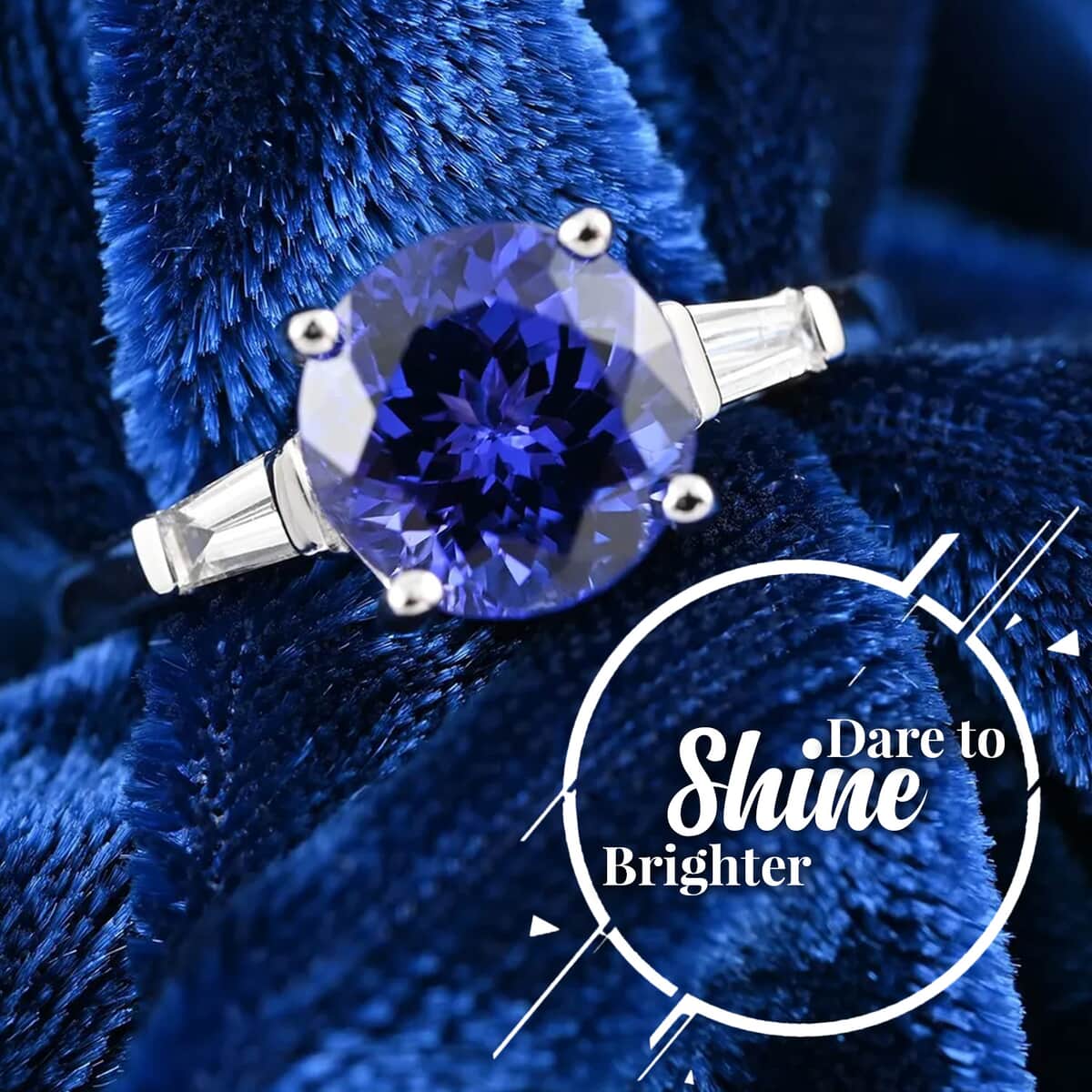 Certified & Appraised ILIANA 18K White Gold AAA Tanzanite and G-H SI Diamond Ring (Size 6.0) 3.41 Grams 2.30 ctw image number 1
