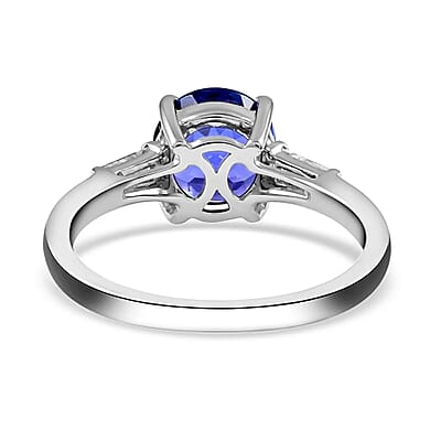 Certified and Appraised Iliana 18K White Gold AAA Tanzanite, Diamond 2.30 ctw Ring, Wedding Ring For Her, Promise Rings 3.41 Grams (Size 10)