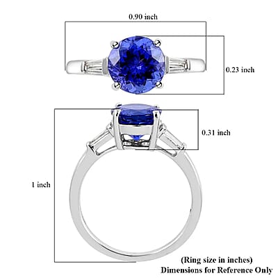 Certified and Appraised Iliana 18K White Gold AAA Tanzanite, Diamond 2.30 ctw Ring, Wedding Ring For Her, Promise Rings 3.41 Grams (Size 10)