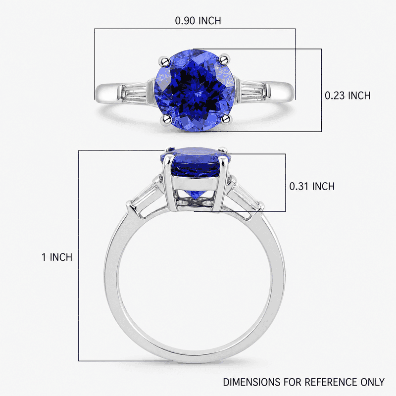 Certified and Appraised Iliana 18K White Gold AAA Tanzanite, Diamond 2.30 ctw Ring, Wedding Ring For Her, Promise Rings 3.41 Grams (Size 10)